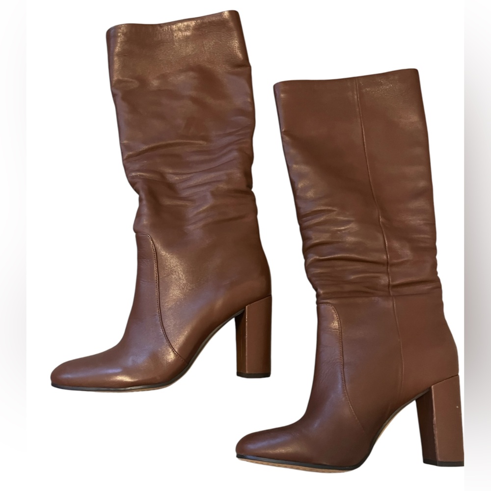 🆕 Vince Camuto Sessily High Boots size 7 WARM OAK BROWN